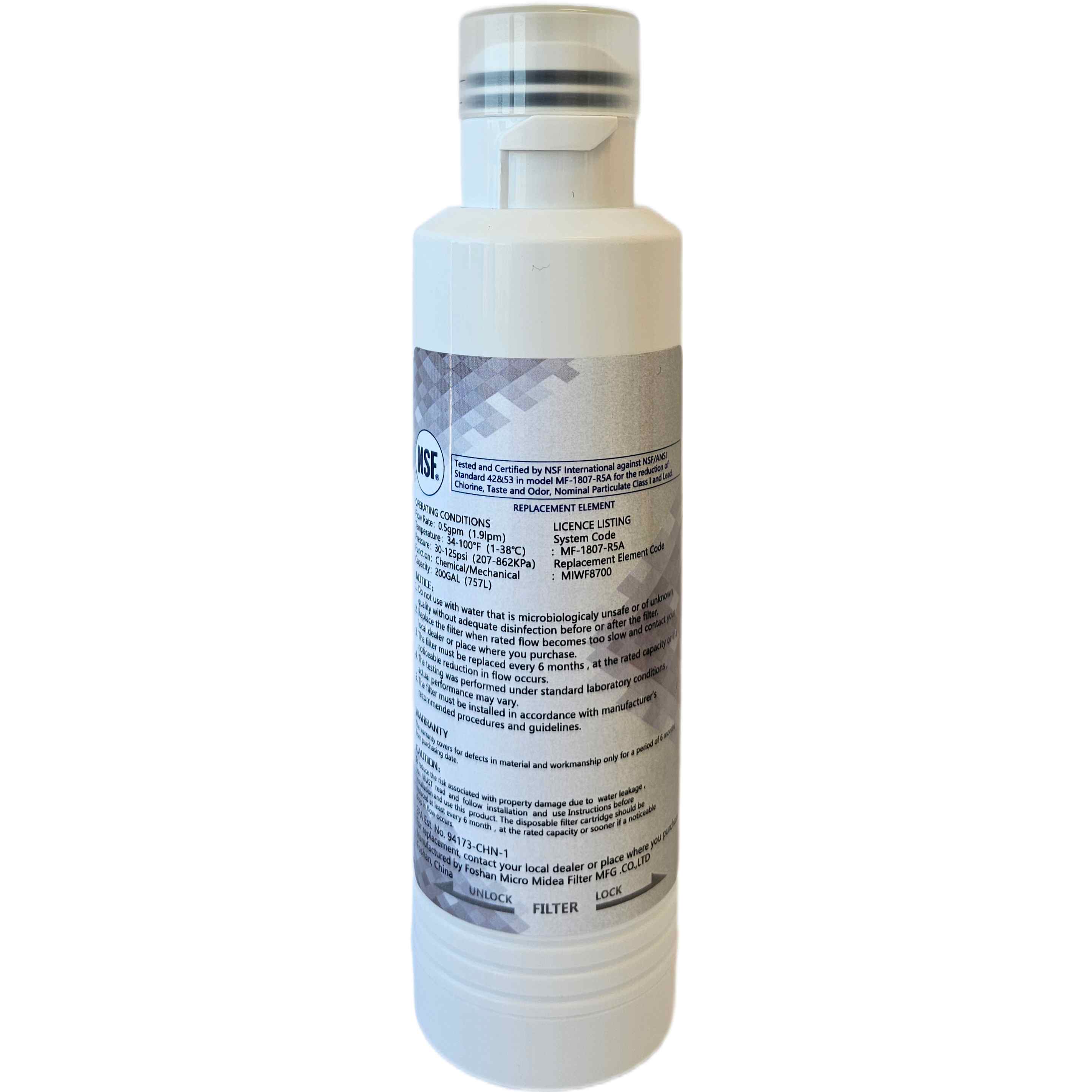 Thor TRF3601FD replacement part - Midea MIWF8700 Refrigerator Water Filter